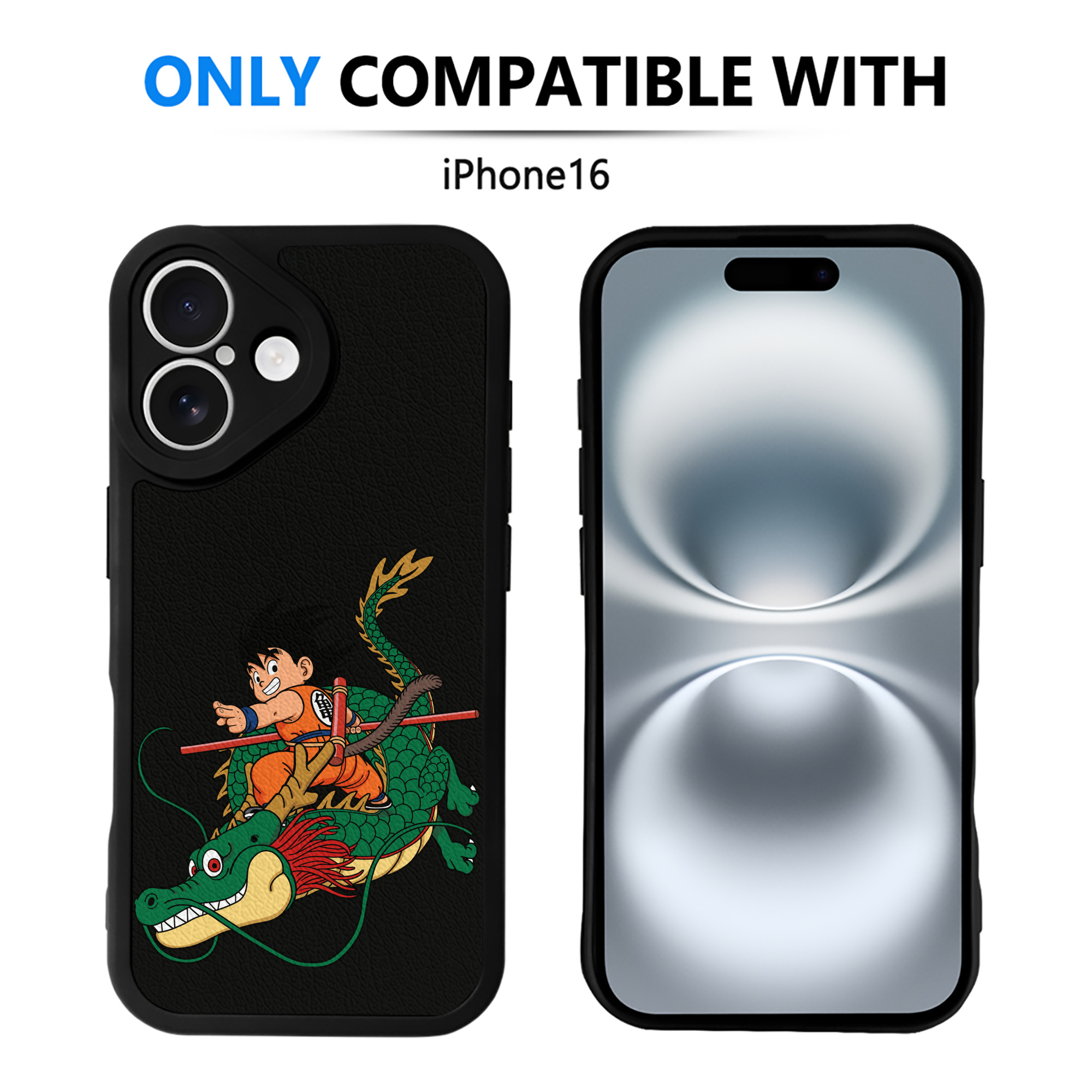 （画像用） ドラゴンボール 孫悟空（そん ごくう）Son Goku カカロット DRAGON BALL Kakarotto 【iPhone 16シリーズ対応】シリコンスマホケース（レザー調） 材質：シリコン